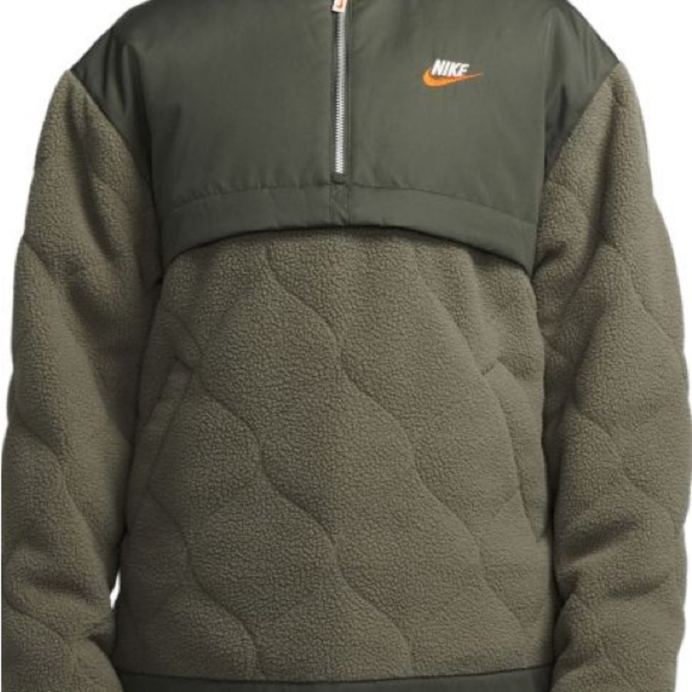 Nike Olive and Orange Quilted Fleece